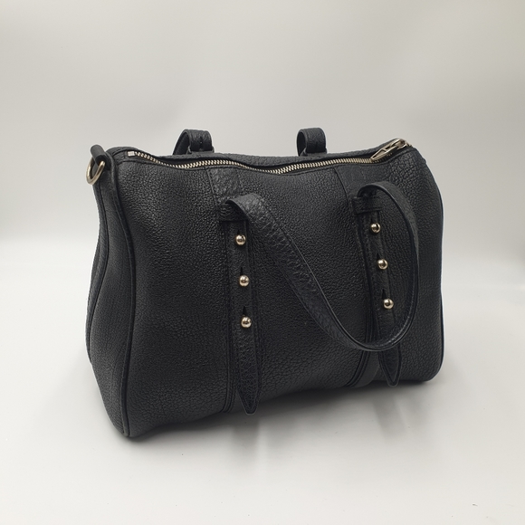 EXTRA 30% OFF🖤Alexander Wang Boston Bag Black Pebbled Leather Gold Tone Handbag - Picture 13 of 16